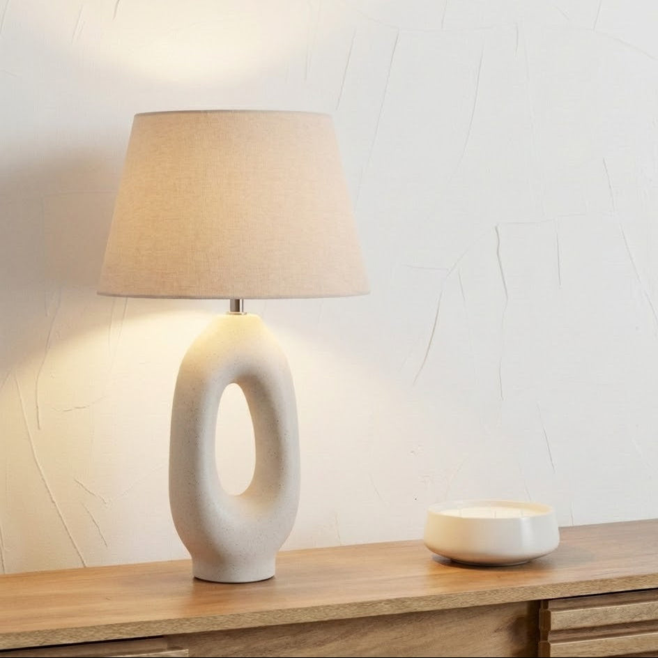 Laila Ceramic Natural Organic Tall Table Lamp