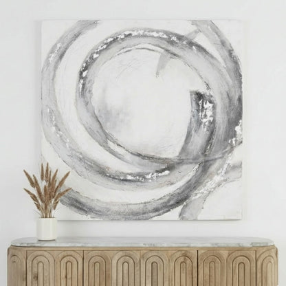 Galaxy Silver And Grey Hand Painted Canvas Wall Art