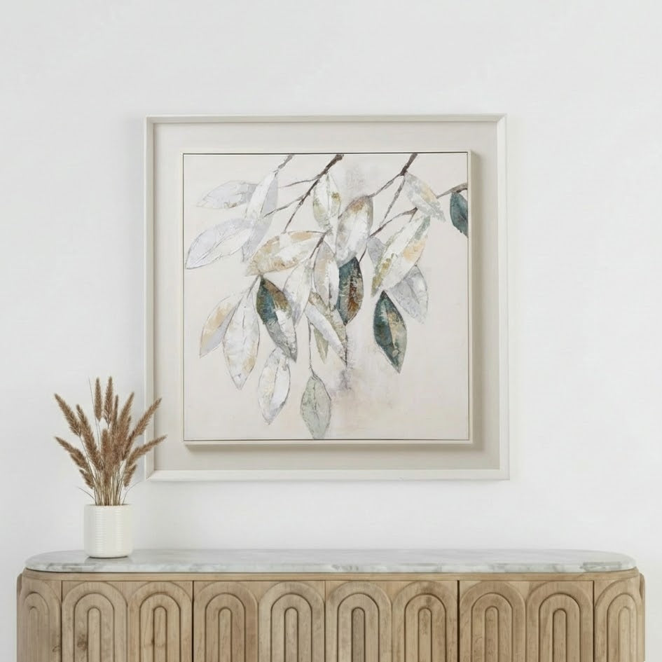 Dolce Mottle Leaf Framed Canvas Wall Art