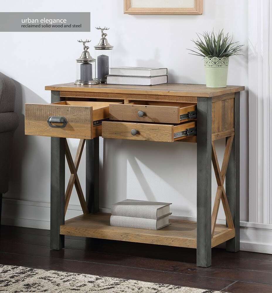 Urban Elegance - Reclaimed Wood Small Console Table