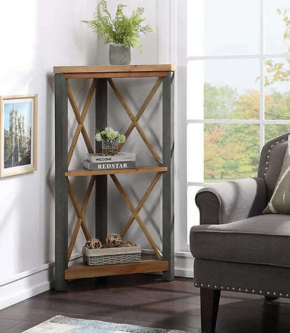 Urban Elegance Reclaimed Small Corner Bookcase