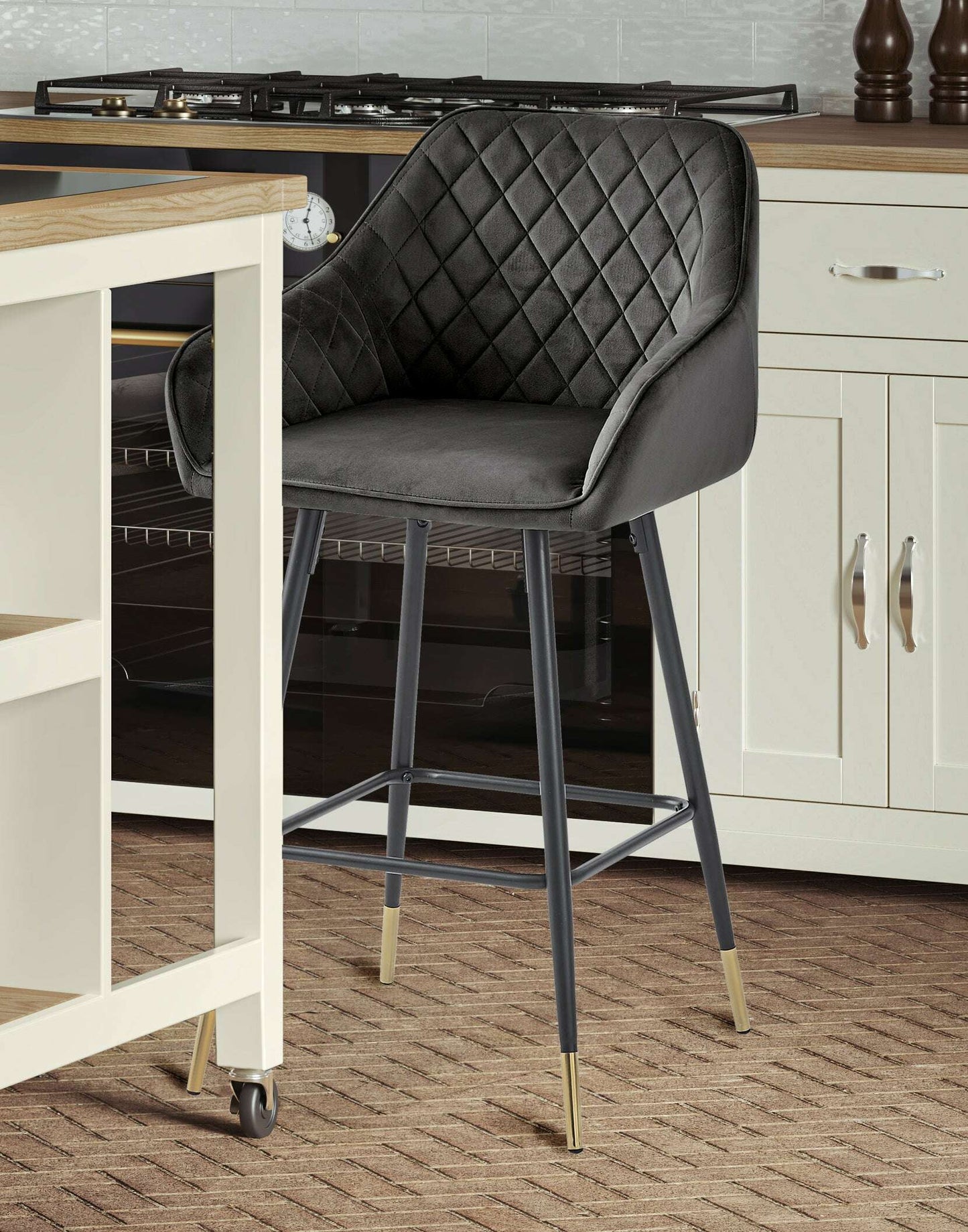 Velvet Bar Stool (Set of 2)