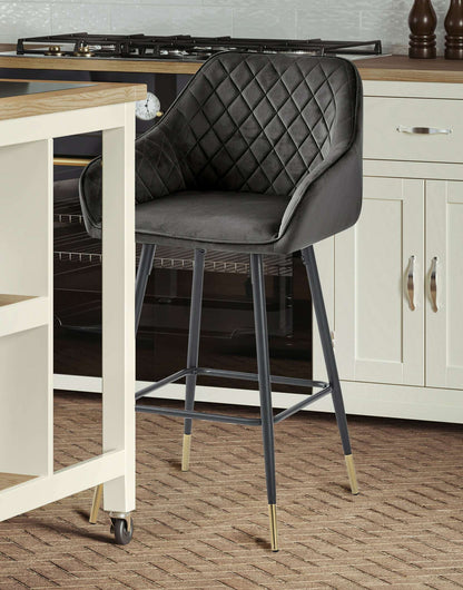 Velvet Bar Stool (Set of 2)