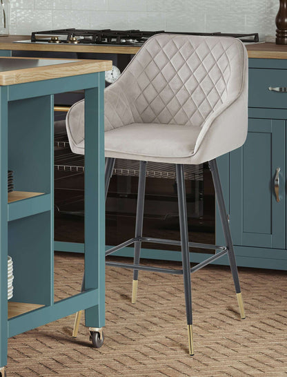 Velvet Bar Stool (Set of 2)