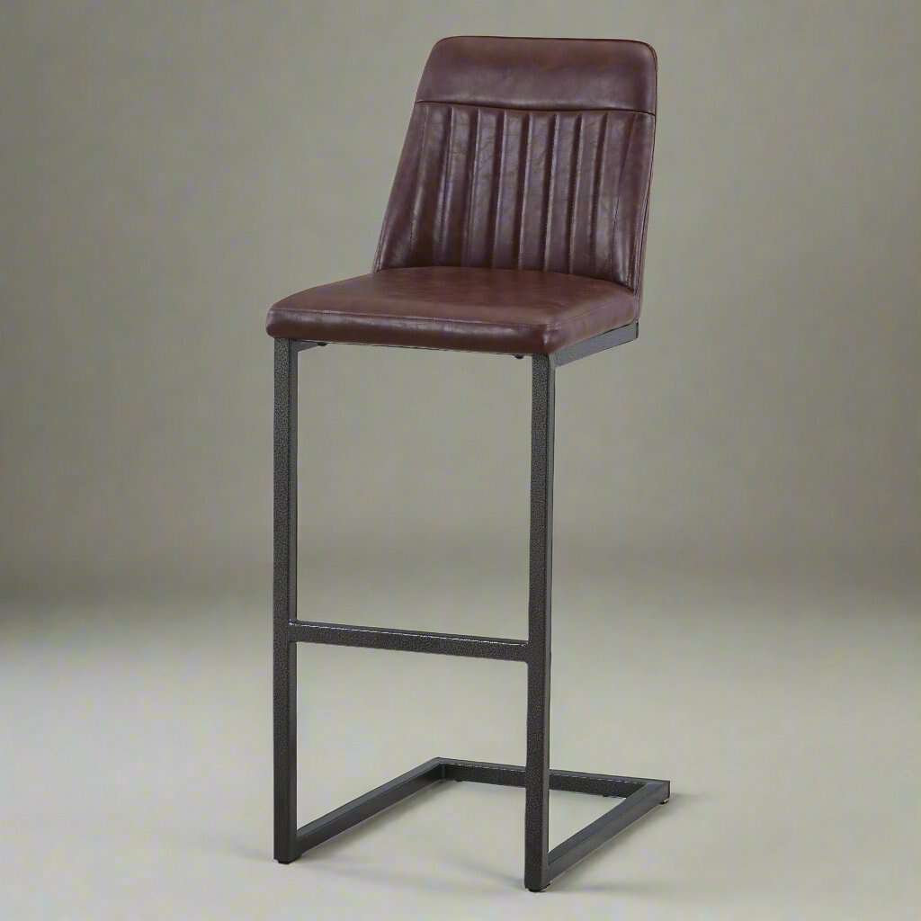 Vintage PU Leather Bar Stool (Set of 2)
