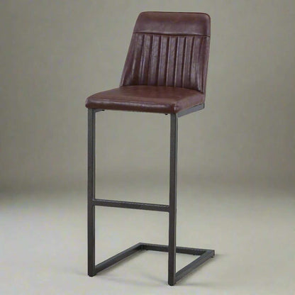 Vintage PU Leather Bar Stool (Set of 2)