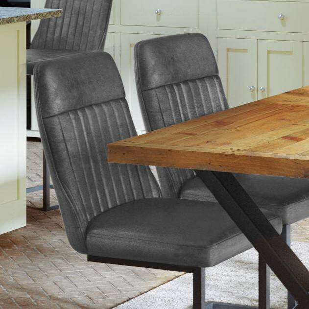 Vintage Styled PU Leather Dining Chair (Set of 2)
