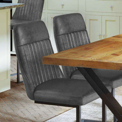 Vintage Styled PU Leather Dining Chair (Set of 2)