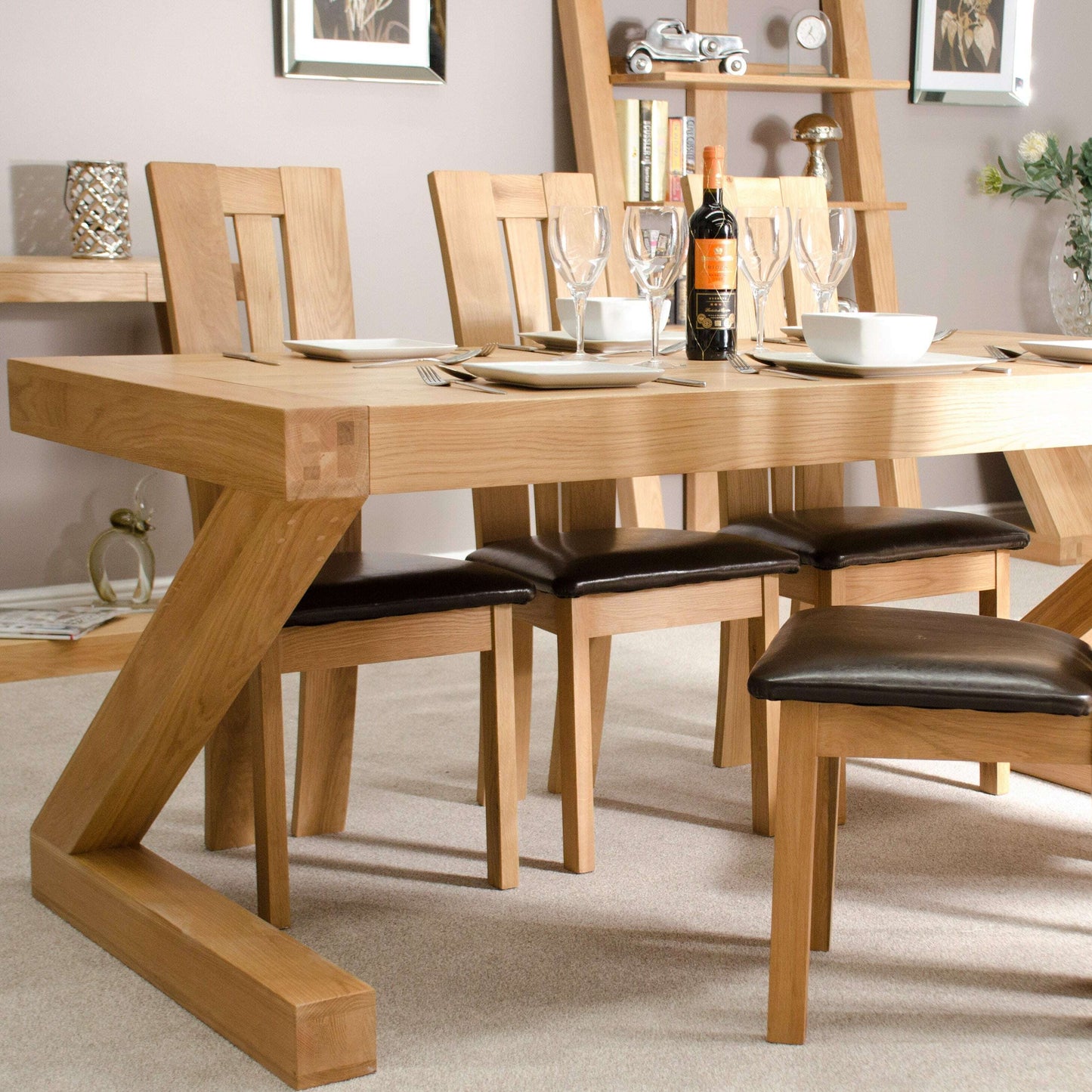 Z Solid Oak Large Dining Table