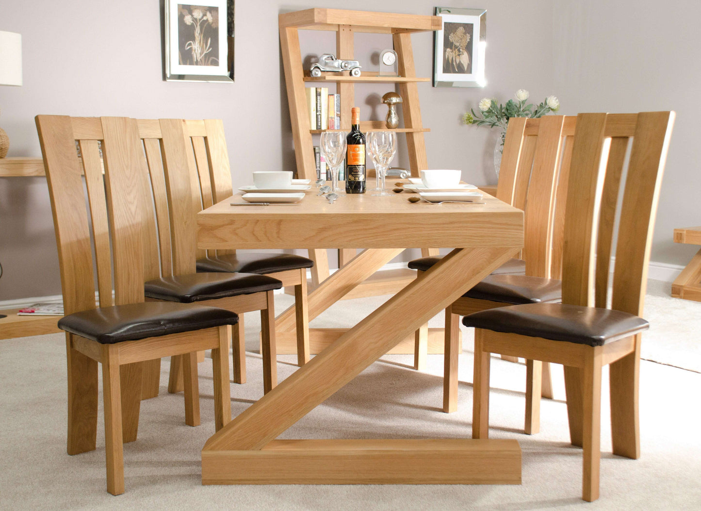 Z Solid Oak Large Dining Table