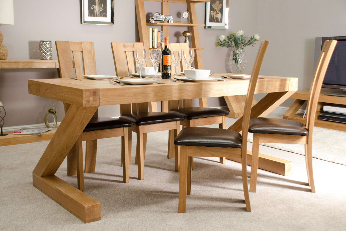 Z Solid Oak Large Dining Table